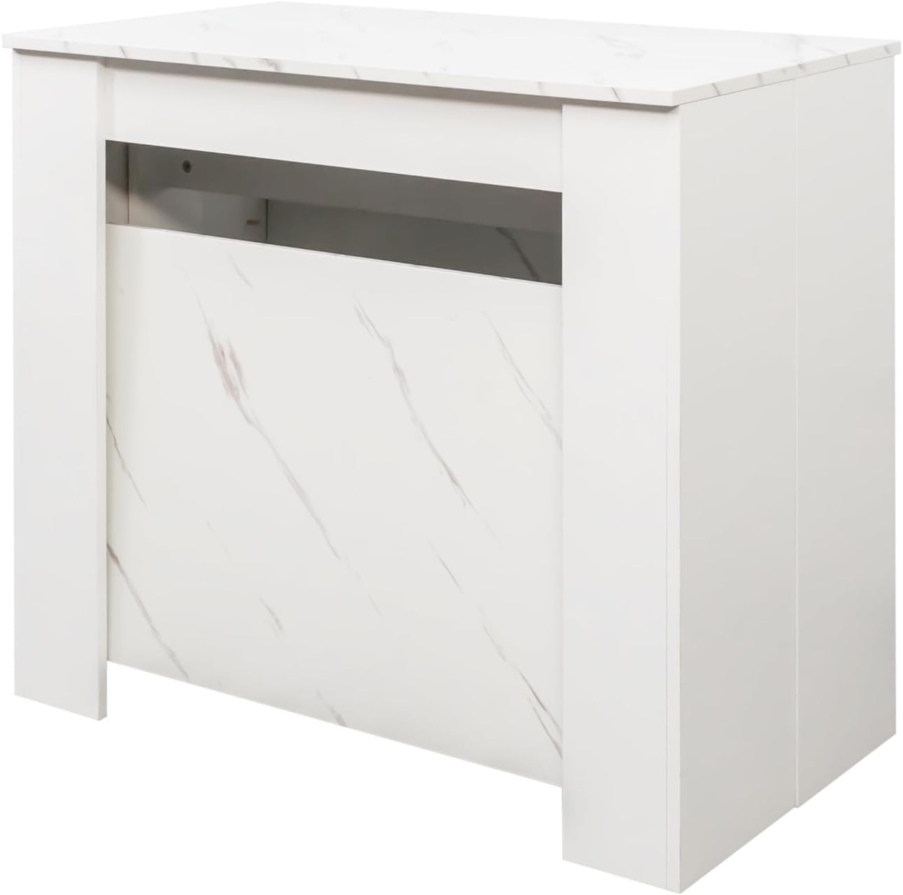 Extendable Dining Table, Transformer Folding Console Table for 10-12 People, Space Saving Dining Room Table for Apartments & Homes, Walnut