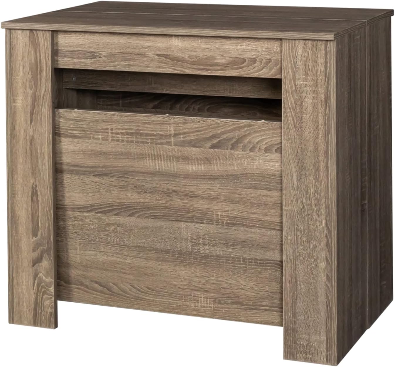 Extendable Dining Table, Transformer Folding Console Table for 10-12 People, Space Saving Dining Room Table for Apartments & Homes, Walnut