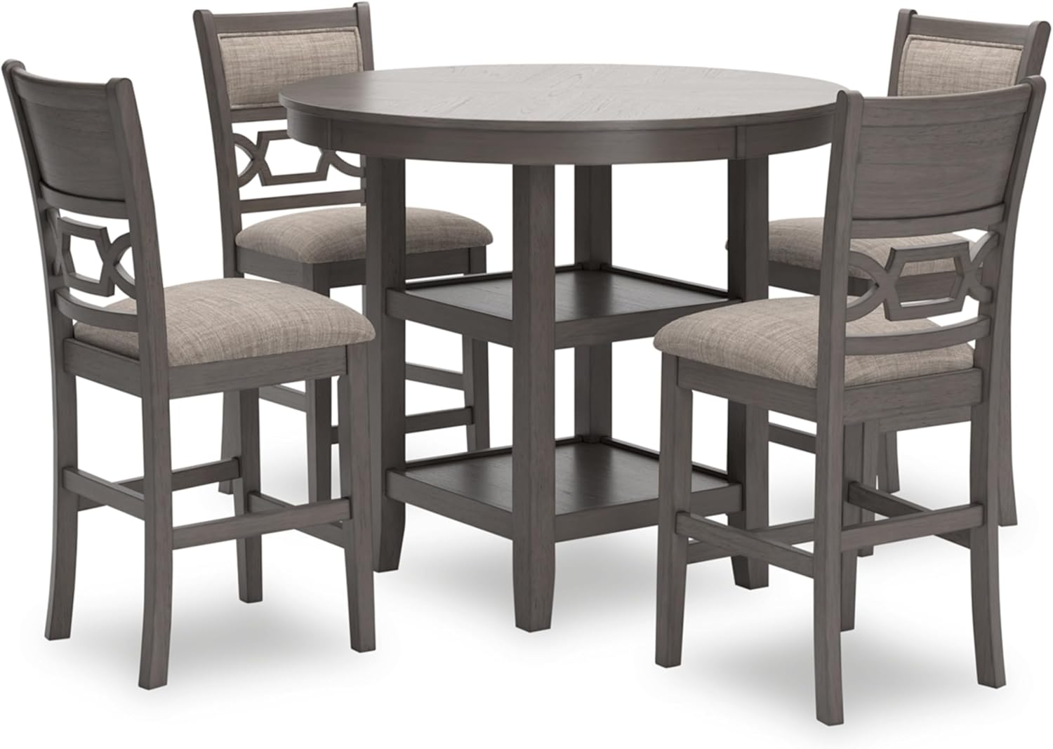Signature Design by Ashley Coviar 5 Piece Counter Height Dining Set, Includes Table & 4 Barstools, Brown