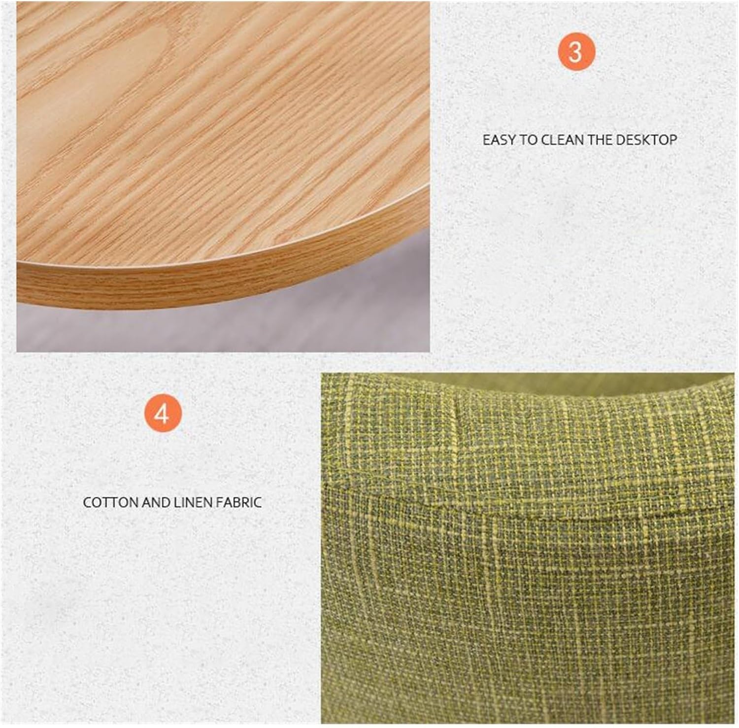 Office Reception Conference Room Round Coffee Table Set W/4 Chairs, Simple Kitchen Dining Table Set Space-Saving Furniture, 1 Table 4 Chairs Meetings Negotiation Desk(Black Cloth)