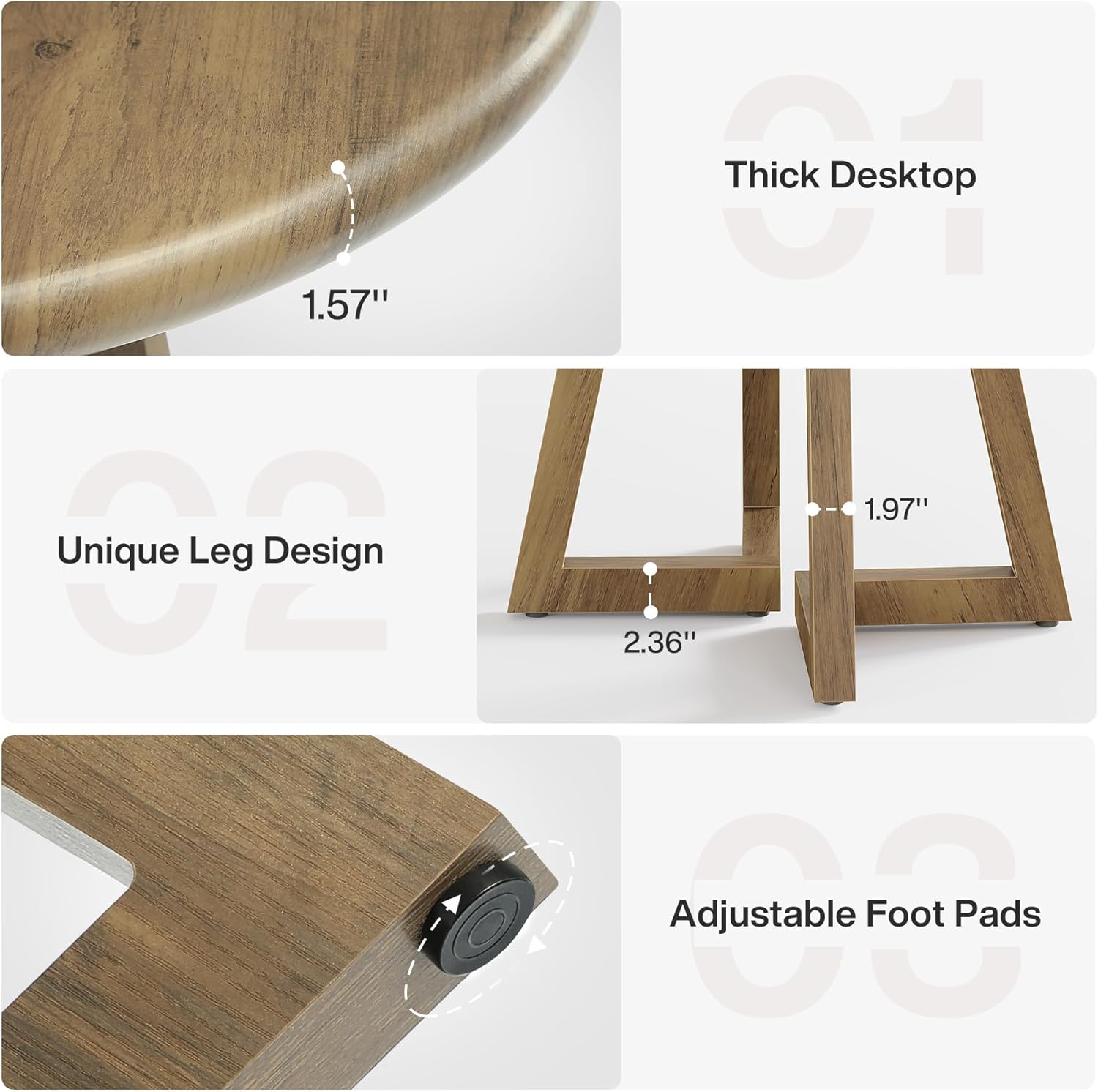 Tribesigns Small Round Conference Table for 4 People, 31.5-Inch Office Table, Reception Desk for Conference Room, Negotiation Room (Brown)