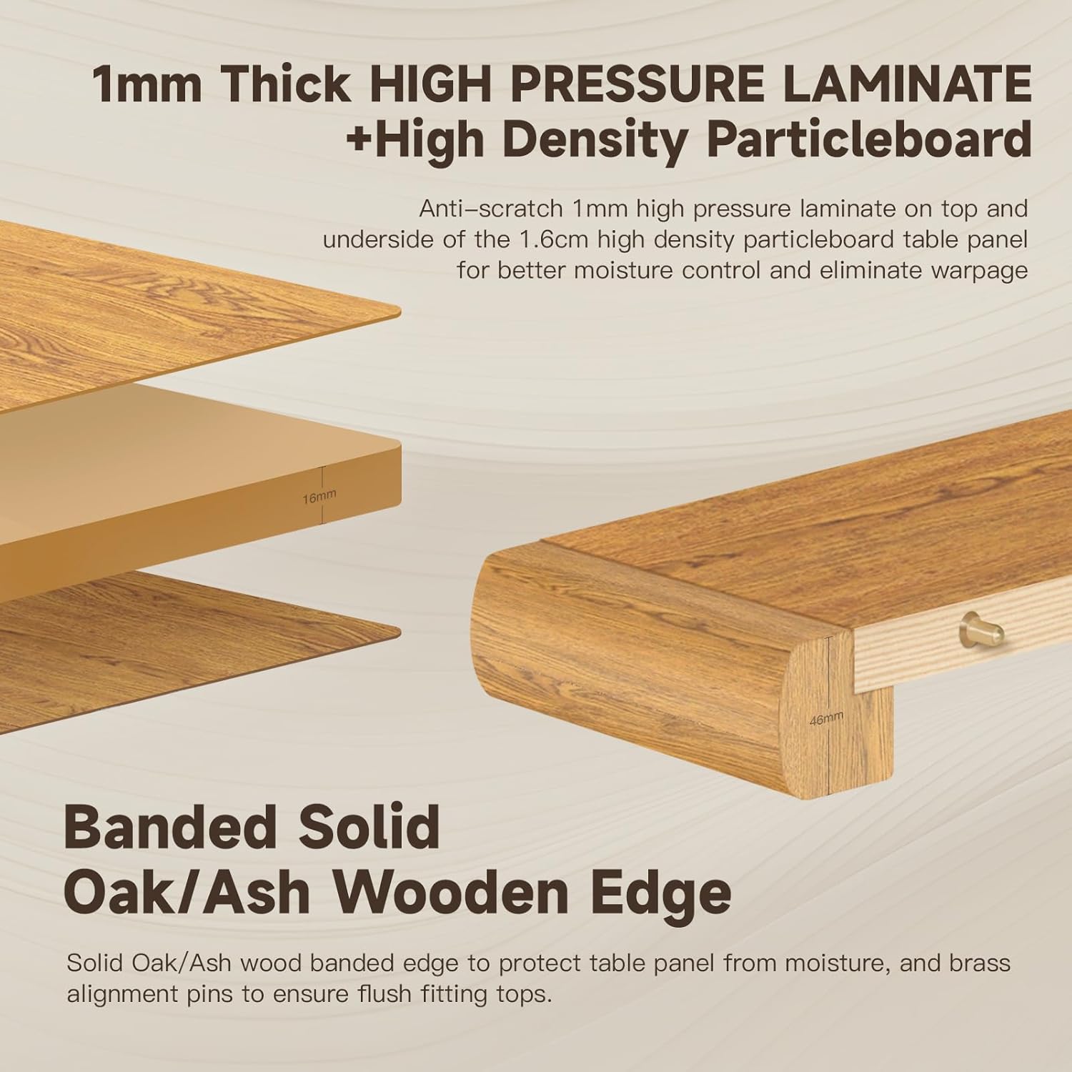 Chromcraft Dining Table for 4 to 6 Person, Extendable Wooden Kitchen Room Dining Table with 18" Extension Leaf, Expandable Table for Kitchen(Chestnut)