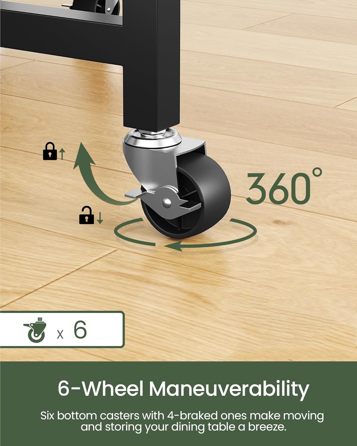 Folding Dining Table, Kitchen Table with 6 Wheels, Folding Round Table with 2-Layer Storage Shelf, Space Saving Dining Table for Small Spaces, Stable, Easy Assembly, Rustic Brown TCZ03BF