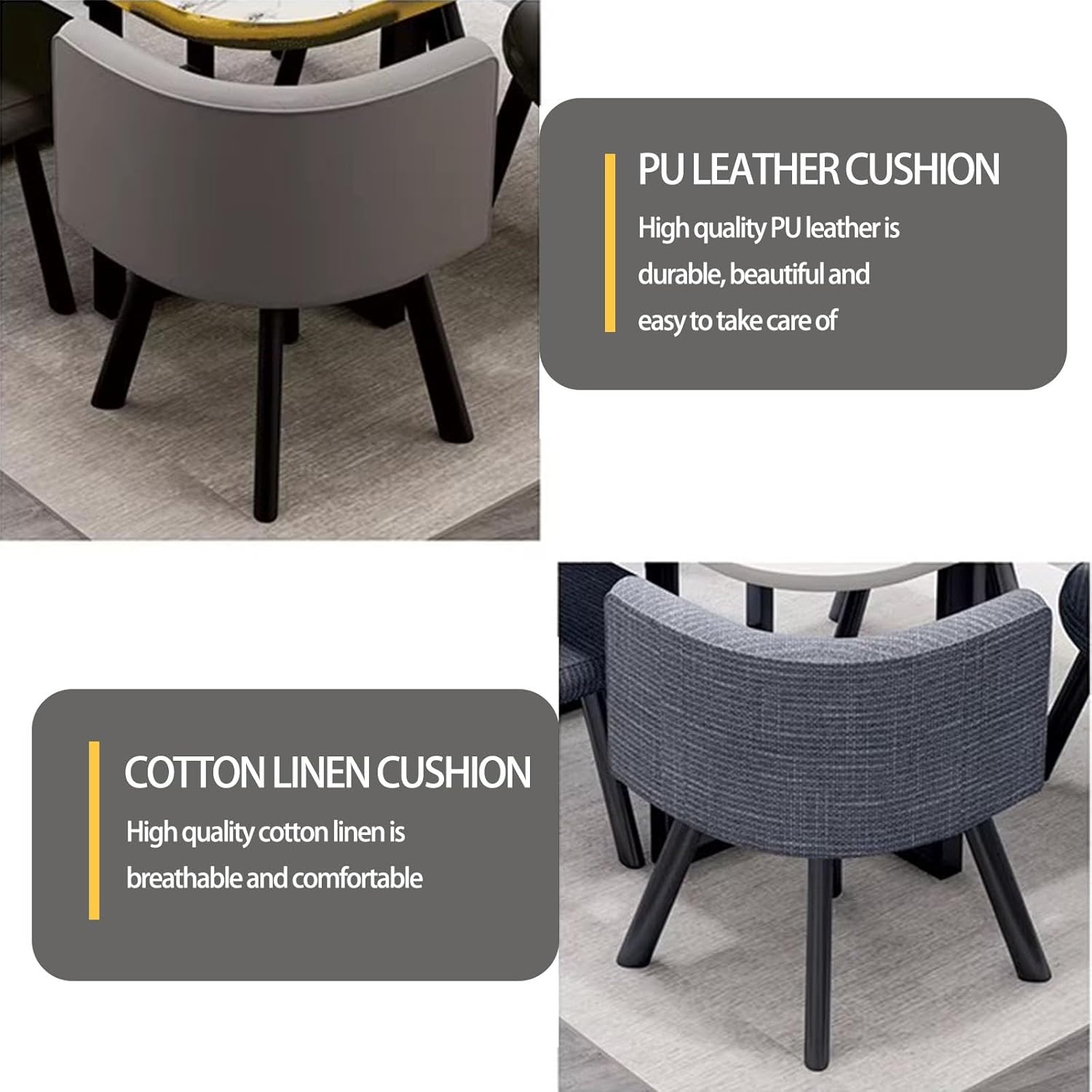 Round Dining Table Set with 4 Chairs, Negotiation Table and Chair Set,Office Reception Room Club Tables for Dining Room,Kitchen,Small Round Tables, Breakfast Bar(Black and Gold,90cm)