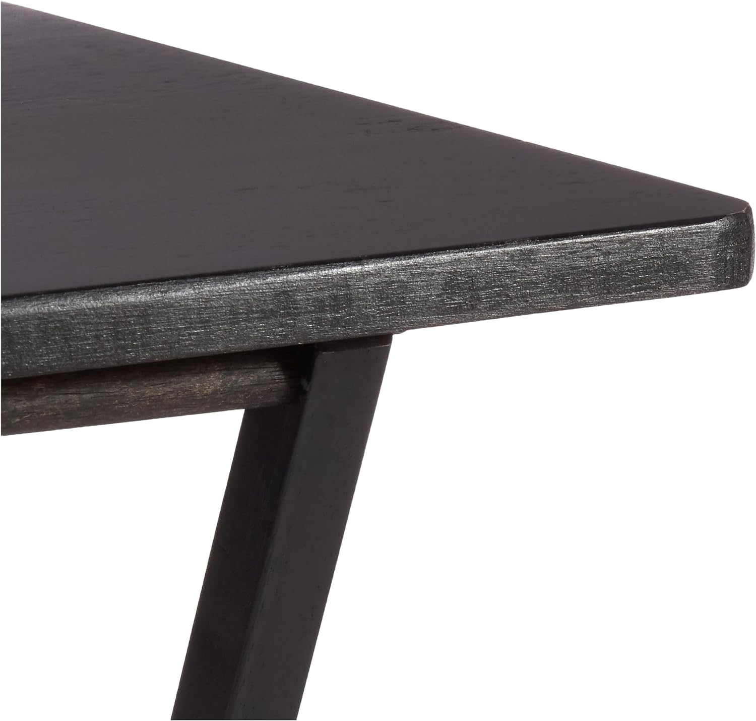 Amazon Basics Portable TV Dinner 4-Pack Rectangular Folding Tray Table with Storage Rack, Black, 15" x 19" x 26"