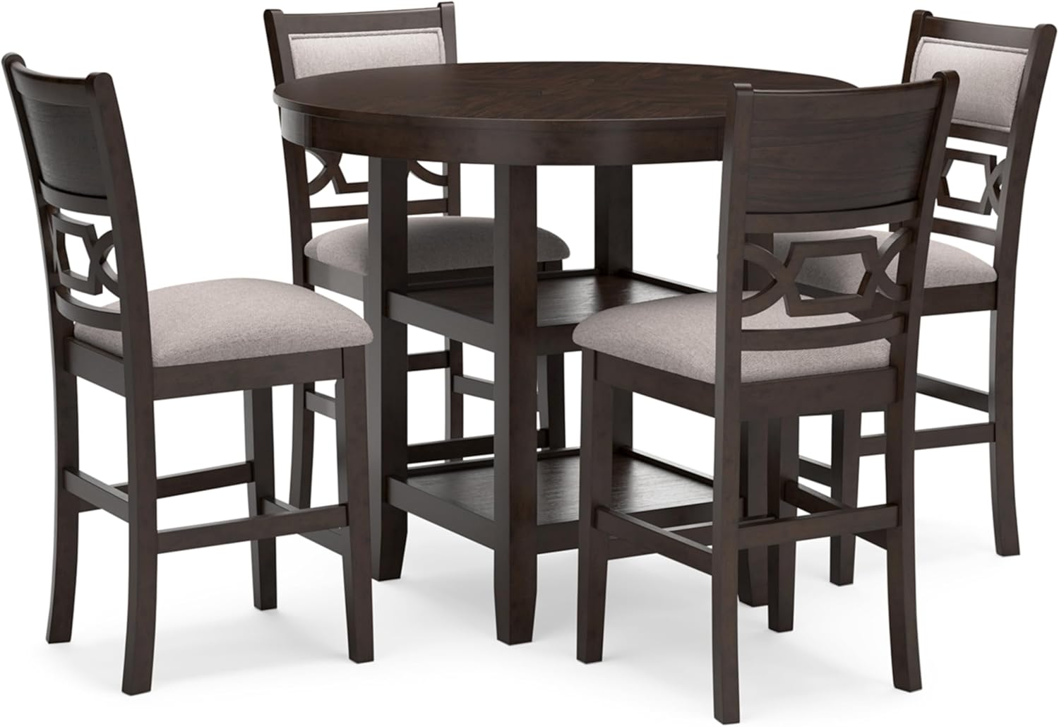 Signature Design by Ashley Coviar 5 Piece Counter Height Dining Set, Includes Table & 4 Barstools, Brown