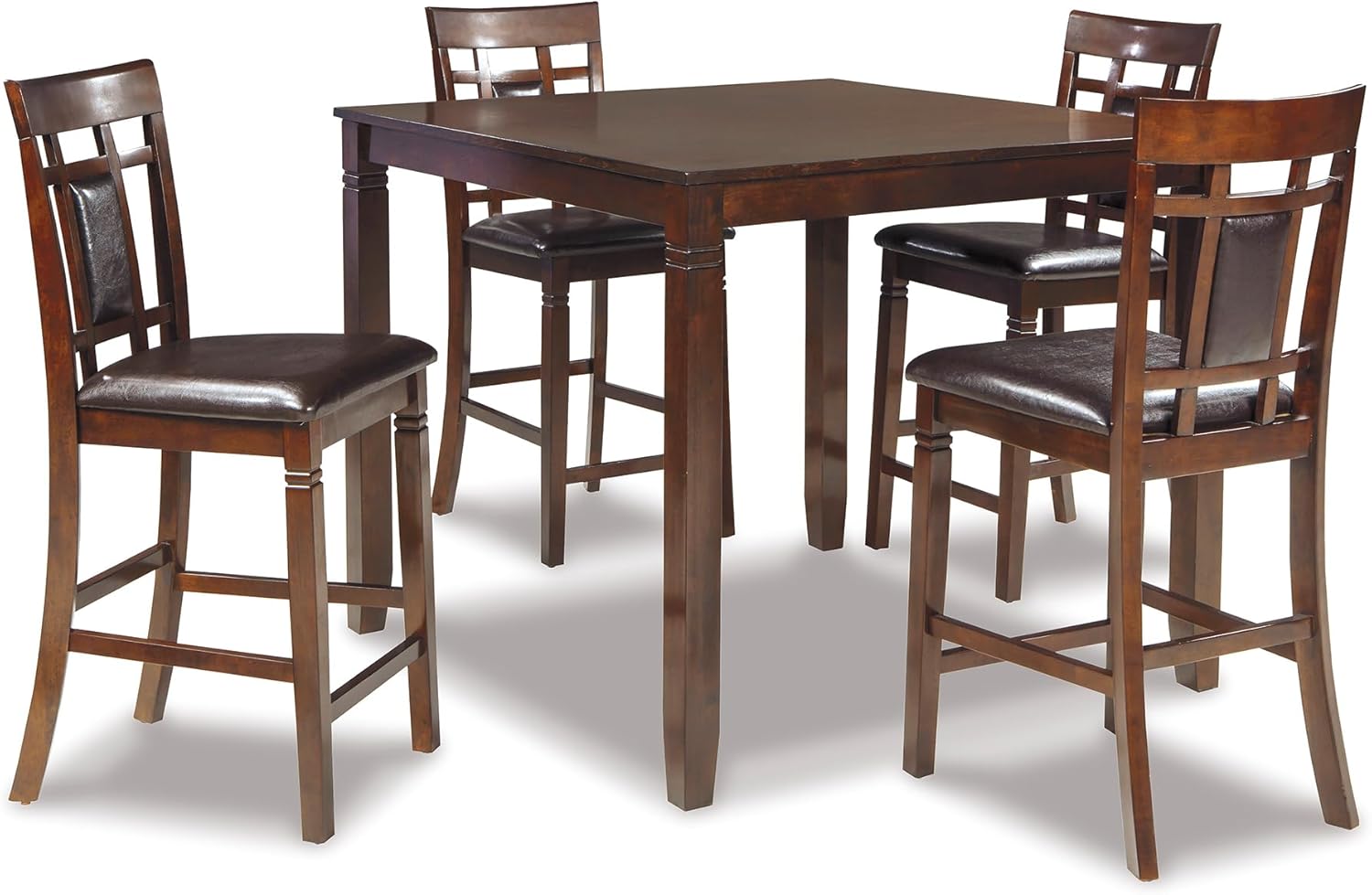 Signature Design by Ashley Gesthaven Casual Counter Height Dining Table and 4 Bar Stools, Set of 5, Light Brown & Dark Brown